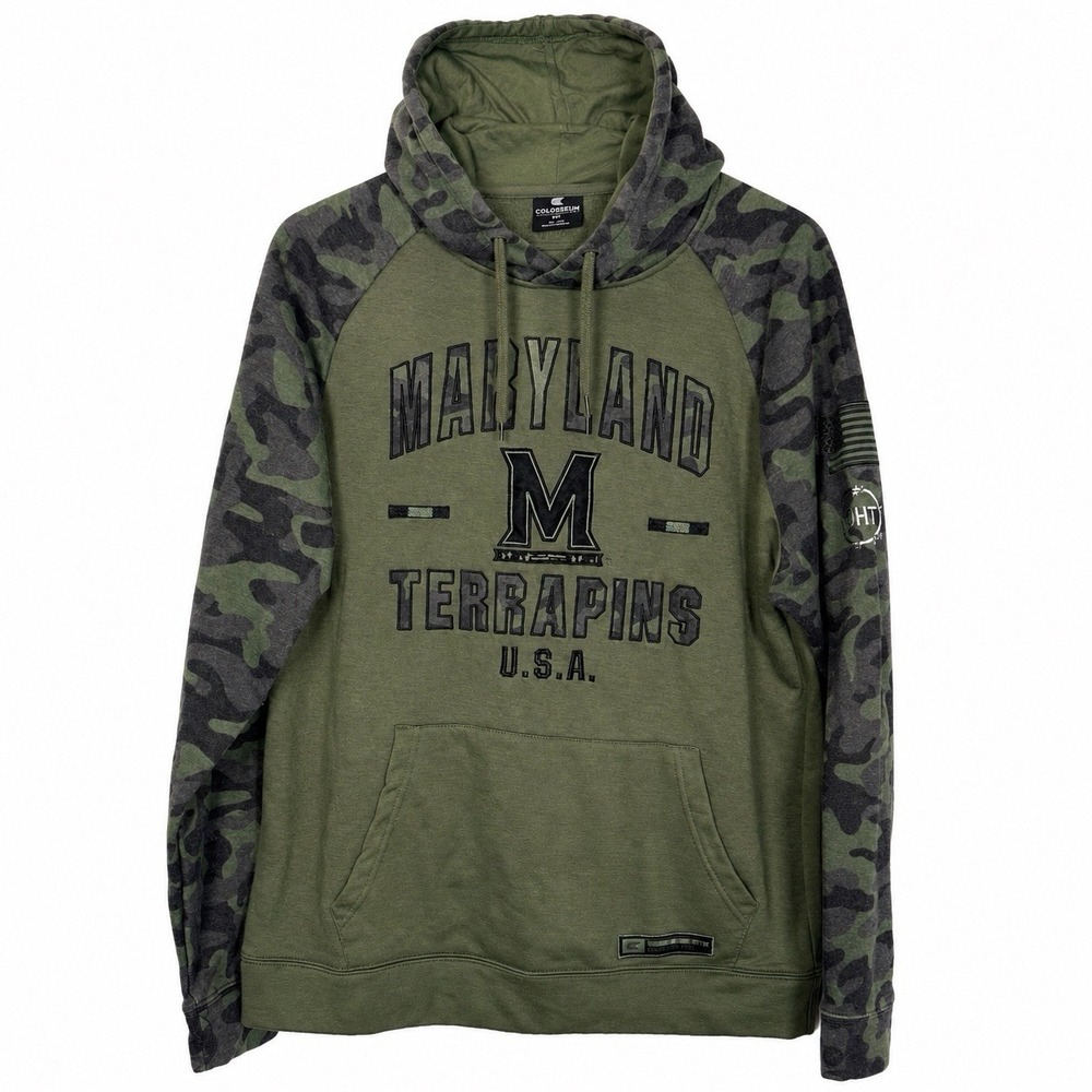 Colosseum Maryland Terrapins OHT Military Appreciation Hoodie Men's XL Camo